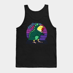 Vaporwave Yellow Indian Ringneck Dinosaur Tank Top